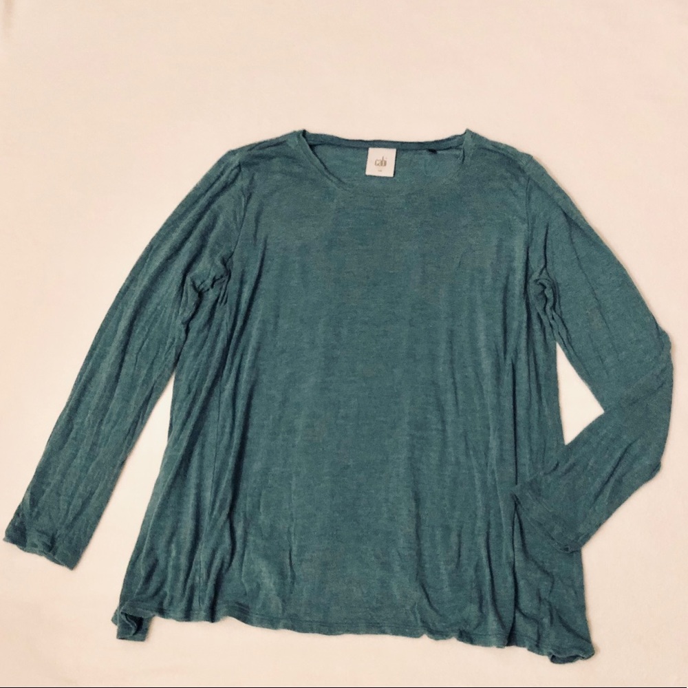 CABI - “Swing Tee” Long-sleeve, heather green